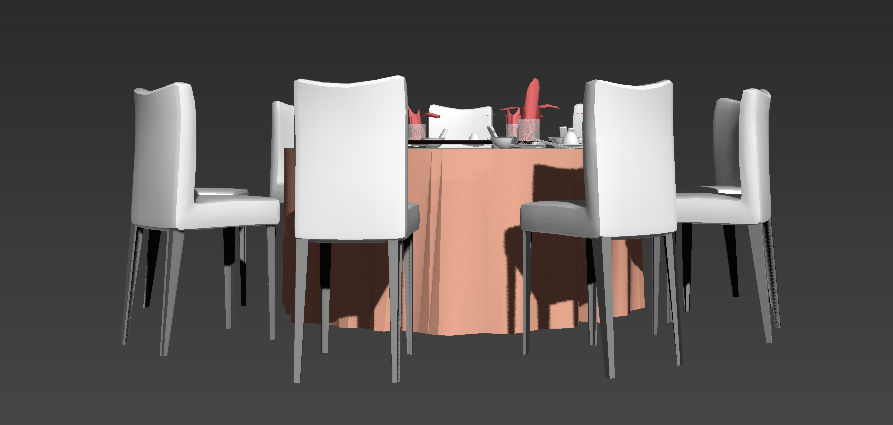 Dining Table and Chair 3D CAD Block in 3ds Max Format