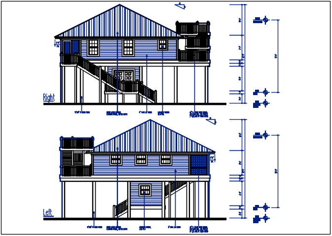 Elevation details with dimension details dwg files