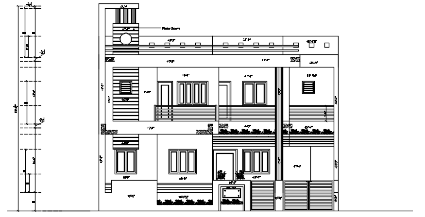  Elevation of the bungalow in dwg file 