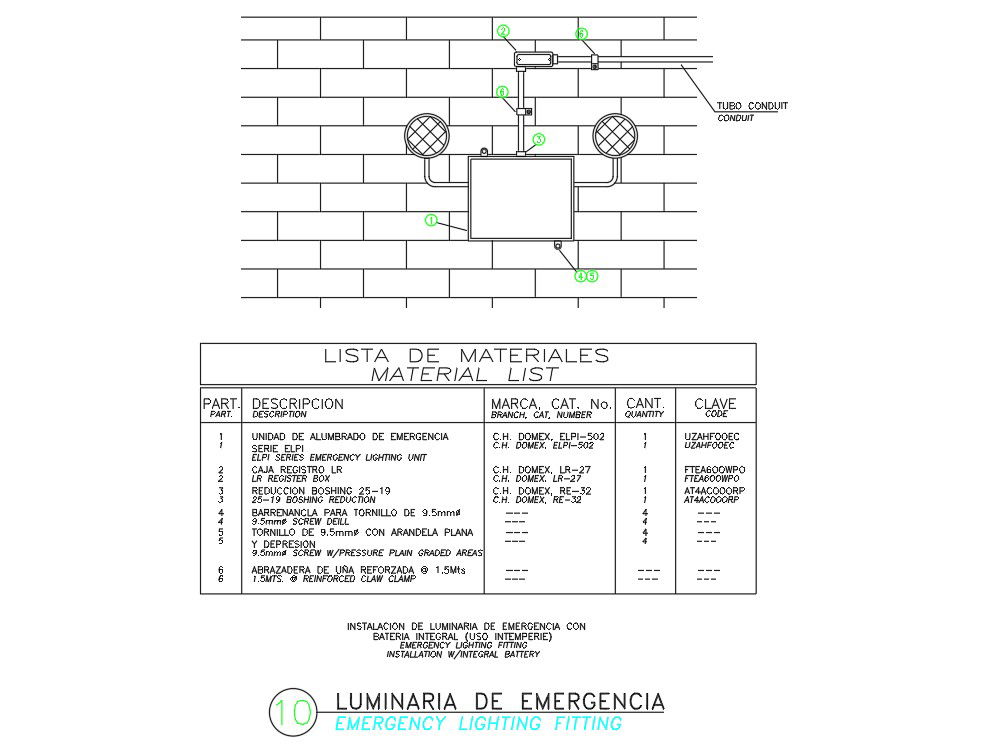Emergency Lighting Flitting Cad Block DWG File