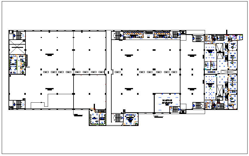 First floor Industrial plan view of clothing and jeans dwg file