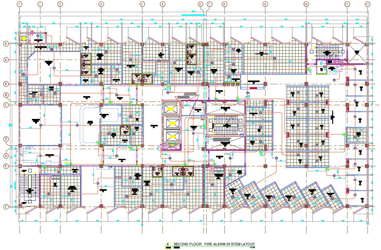 Floor Fire Alarm System Layout AutoCAD Plan Download