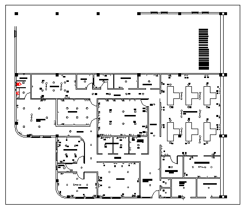 Floor plan of a warehouse dwg file