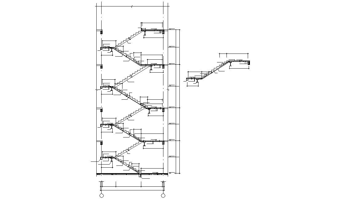 Free Download AutoCAD Drawing Of Staircase Section