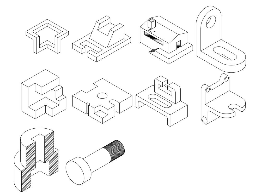 Free Download How To Make Isometric Drawing Of Machine Parts Cad File