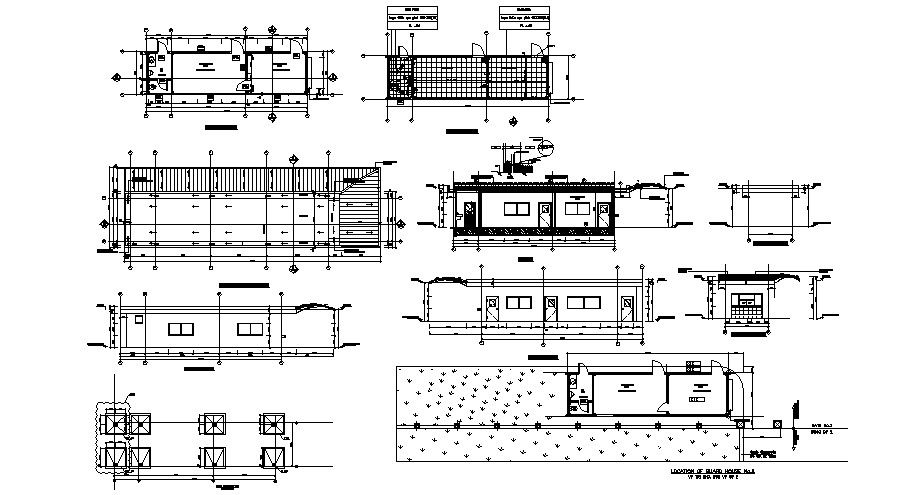 Guardhouse Design Section Elevation In DWG File