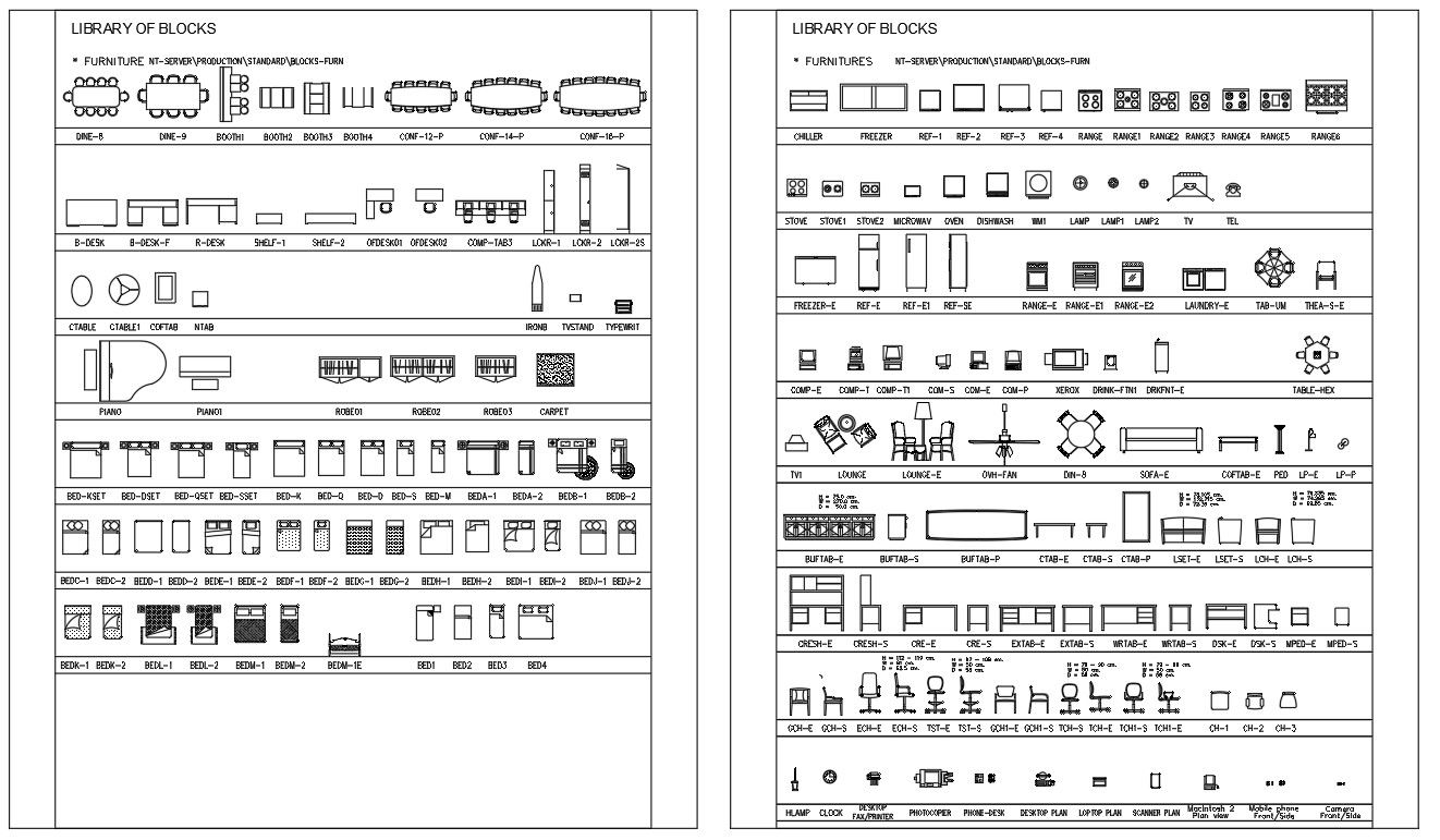House and Office Furnitures Cad Blocks DWG File