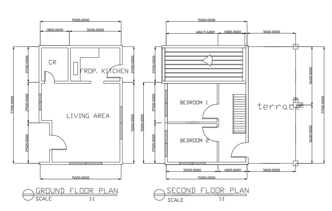 House layout plan design of DWG file