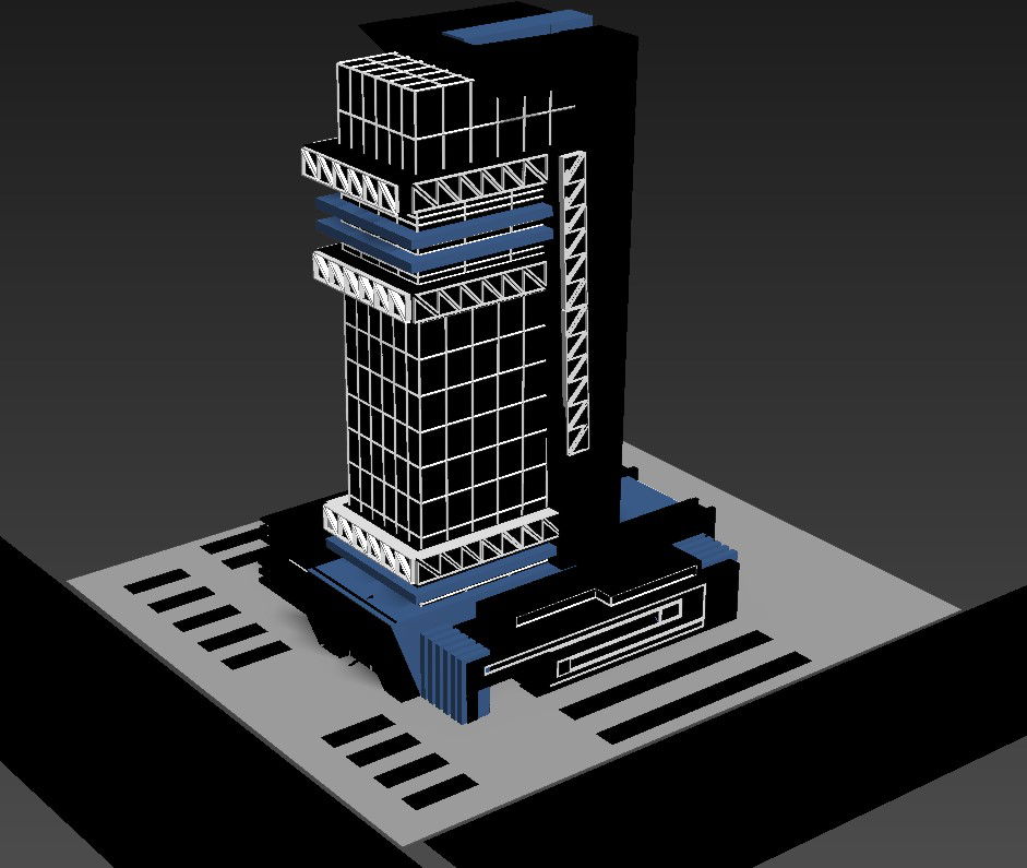 Explore 3D Max Commercial Building Elevation Basic Rendered files