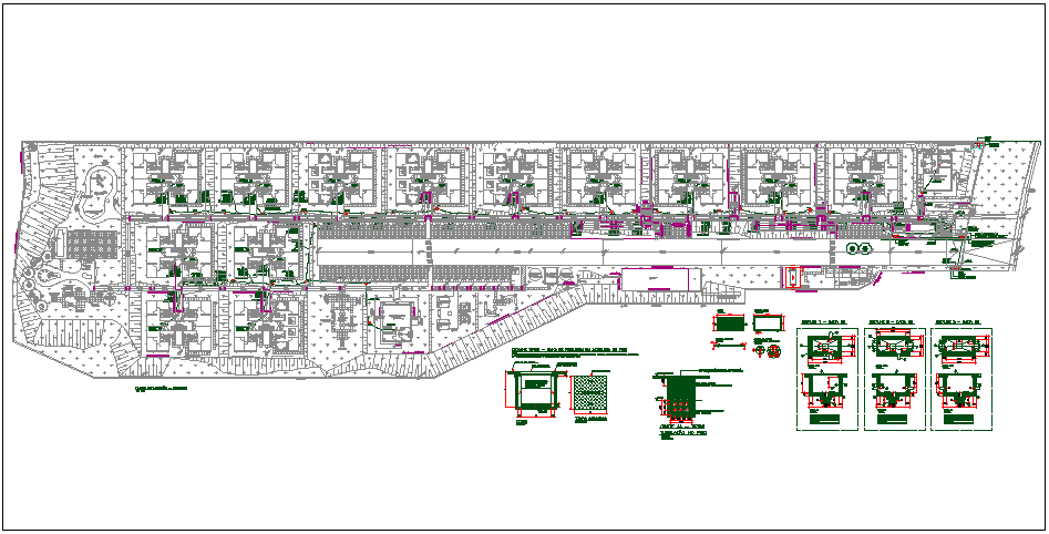 Office structure plan detail view dwg file