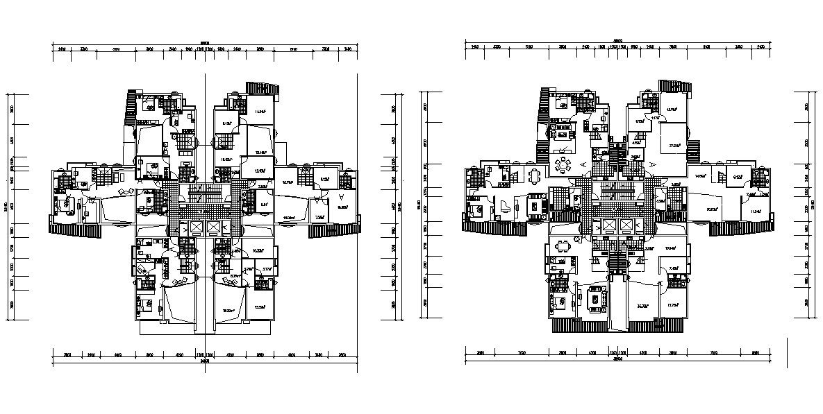 Plan Of Apartment With Working Drawing Autocad file