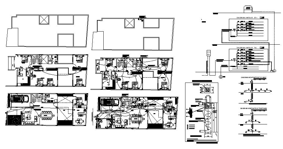 Plan of residential house with detail dimension in dwg file