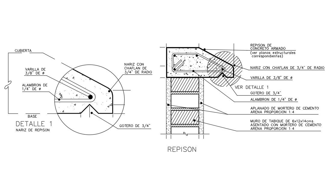 Reinforced Concrete Repison With Beam Drawing AutoCAD File
