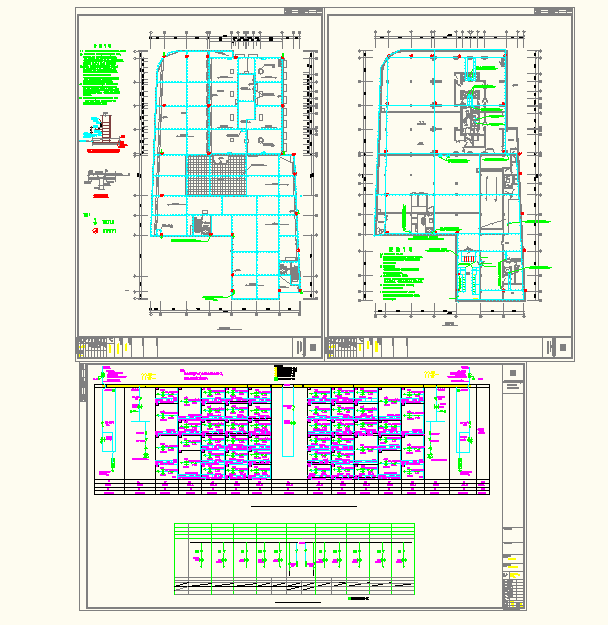Roof lightning protection plan & Elevation detail