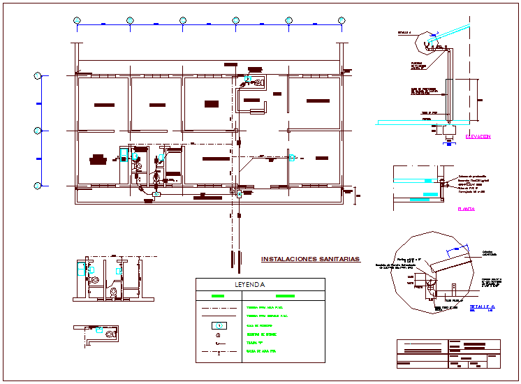 Sanitary installation view of rural medical center dwg file