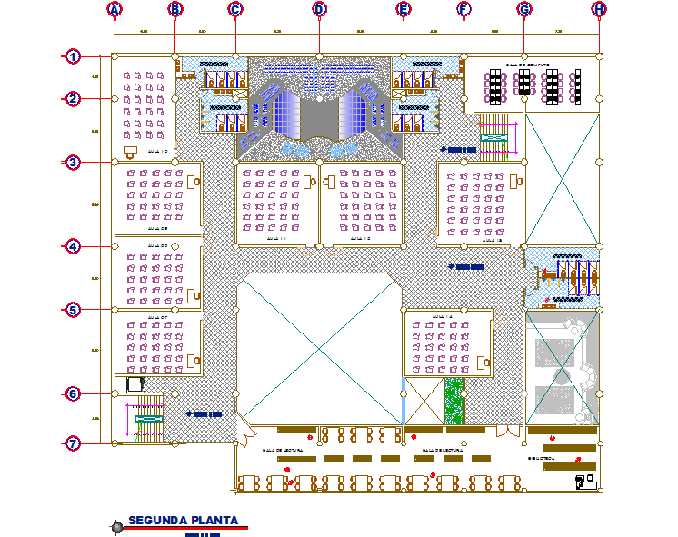 Second floor Layout commercial plan detail dwg file