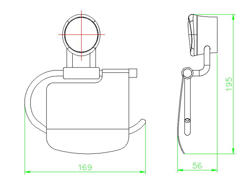 Toilet Paper Dispensers Free CAD Blocks Drawing
