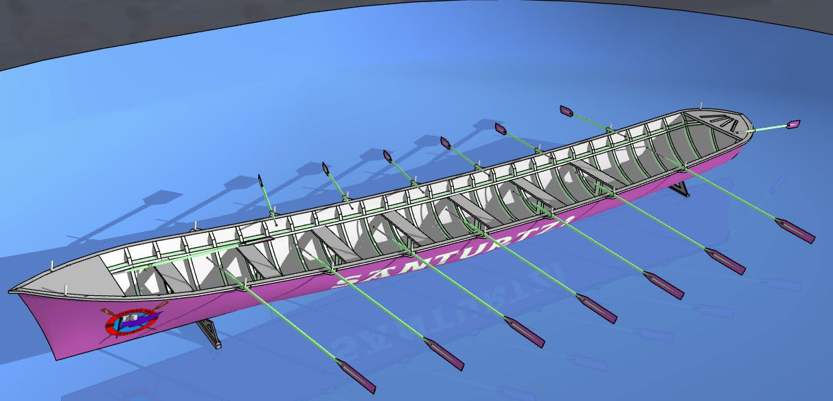 View Trainera Wooden Boat 3D SketchUp Model with CAD Detailing File