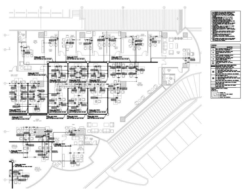 building layout with IP system detail with description