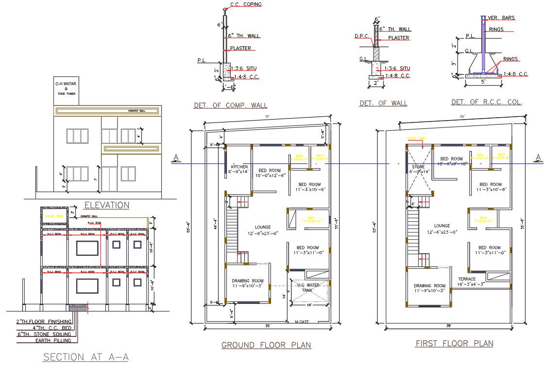 House Blueprint Plan design With Auto CAD File