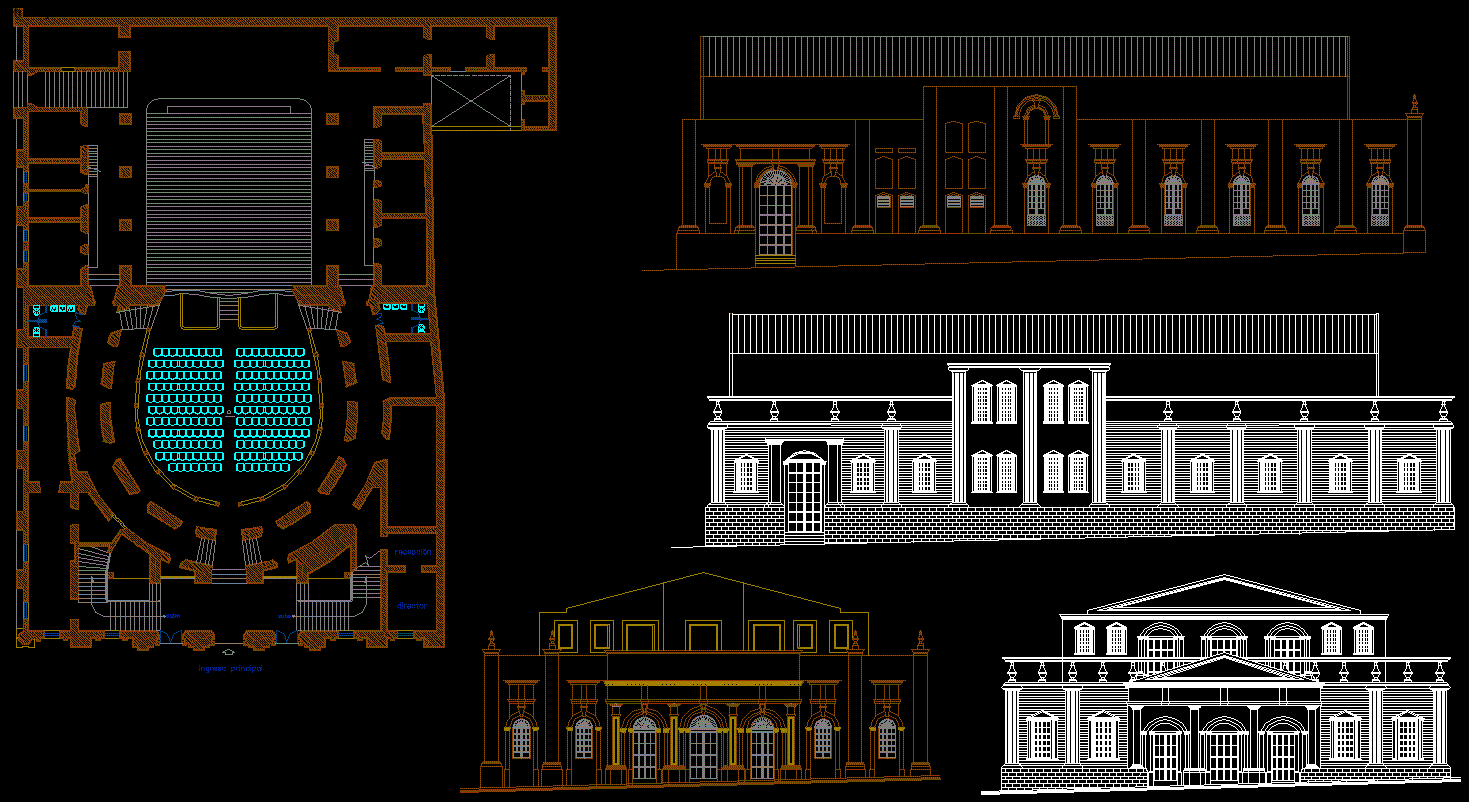 Theater Reflection CAD Drawing File in DWG Format for Architecture Use