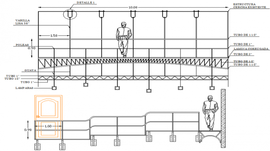 Auditorium AutoCAD DWG Drawing with 2D Sectional and Structural Plan