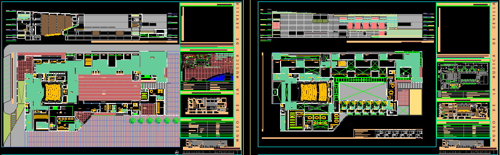 Music Museum design cad drawing is given in this cad file. Download this cad file now.