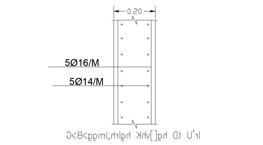 0.2 Meter Column elevation AutoCAD File