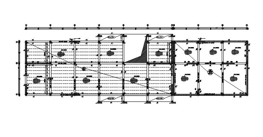 +0.34 to Niv +4.76 steel structure building plan Design with different section A,B,C. including height, width and window, Door, component 2Dcad steel structure Drawing