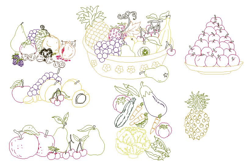 Fruit Vegetable Block Detail CAD Drawing With Layout Plant Zones