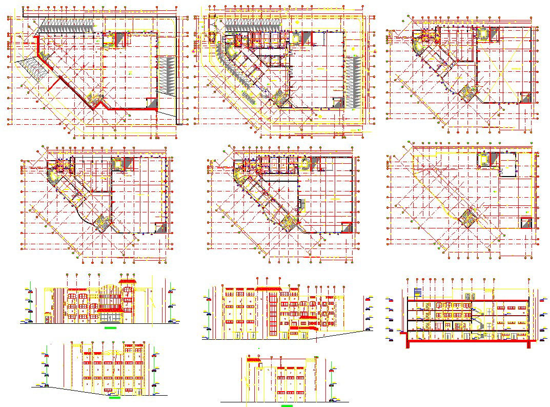 Factory architecture plan detail in autocad files
