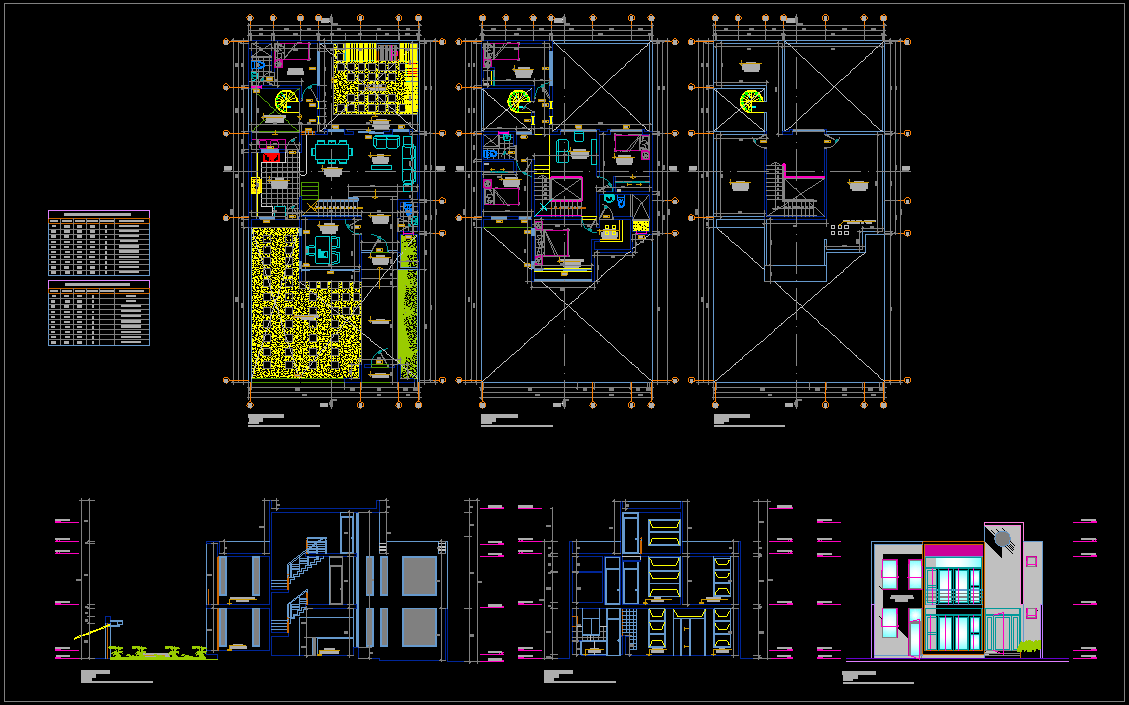 Modern Bungalow AutoCAD DWG File with Plans and Elevation Layout
