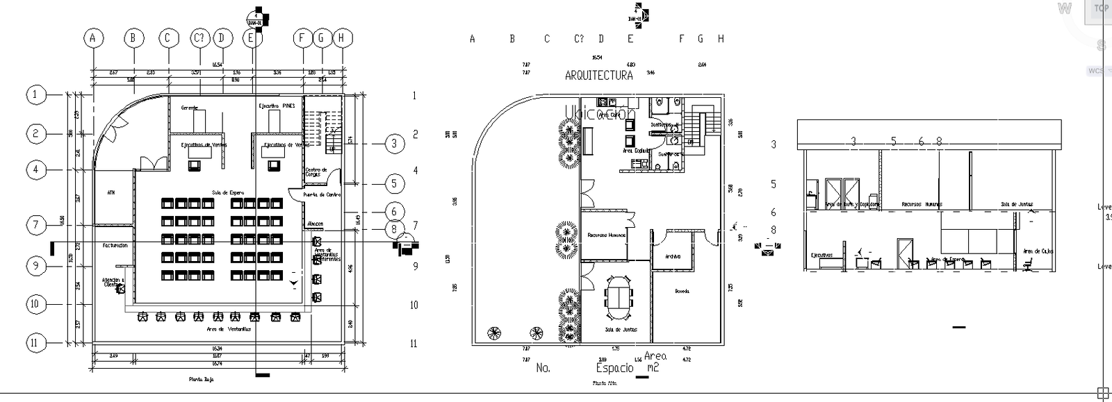 Administrative Office Building DWG with Floor Plan and Section View