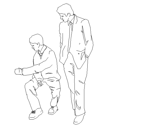 Young person 2D cad drawing is given in this cad file for design use