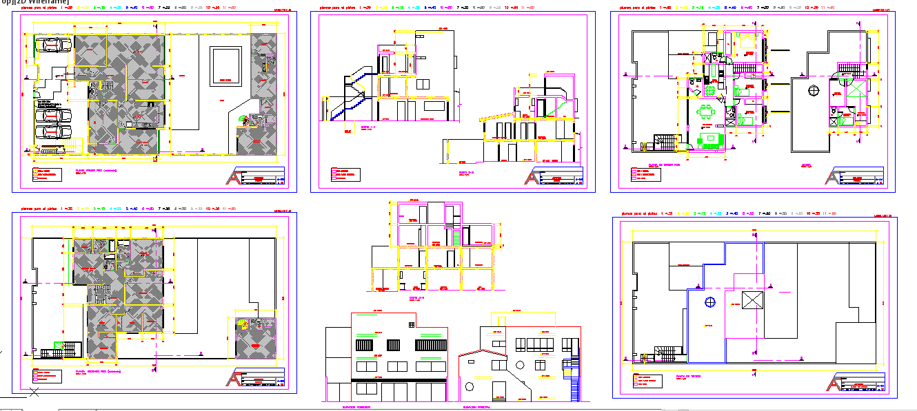 Duplex type home design DWG with bedroom parking and garden layout