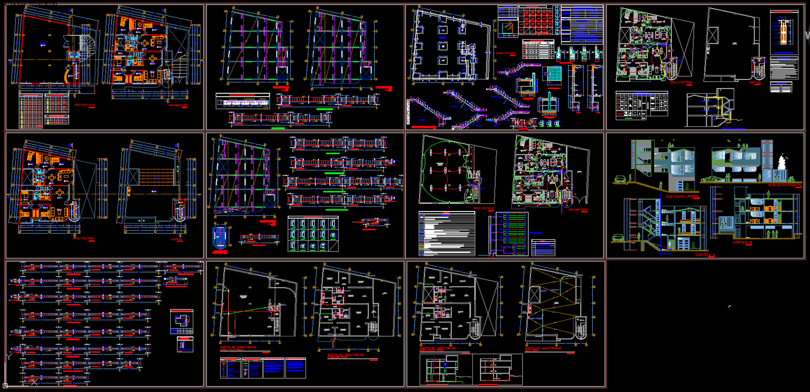 Multifamily Apartment AutoCAD DWG File with Floor Plans and Layouts