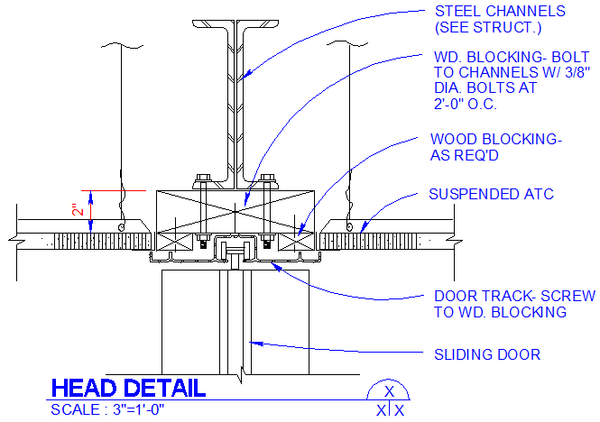Sliding Door AutoCAD Design with Material and Head Detail Drawing