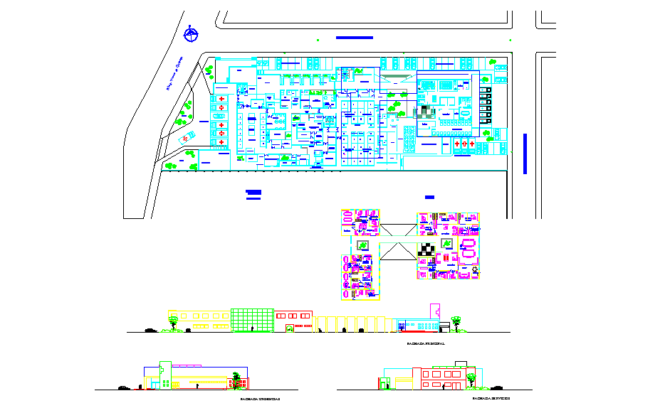 Hospital Project AutoCAD DWG Layout with Detailed Floor Plan