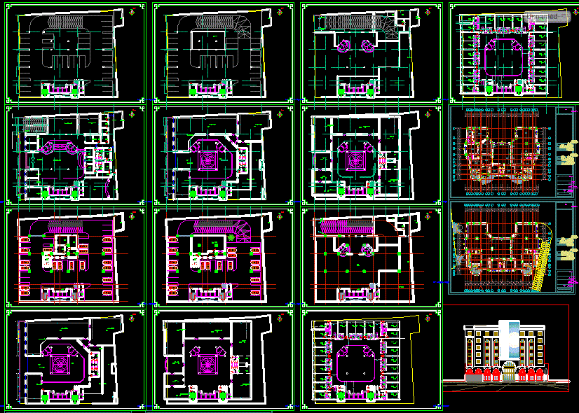 Hotel Building CAD DWG for Architectural and Interior Design Layouts