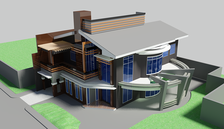 3D Villa CAD Drawing and Architectural Layout Design in CAD File