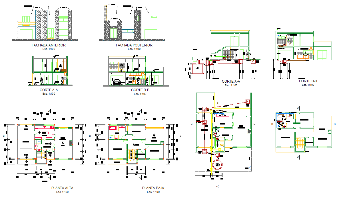 Contemporary Duplex House Plan with Smart Detailed Floor Layouts