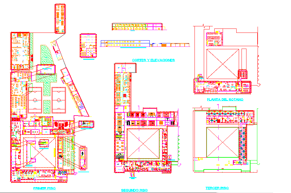 Explore Complex Building Plan Layout and Floor Design AutoCAD File