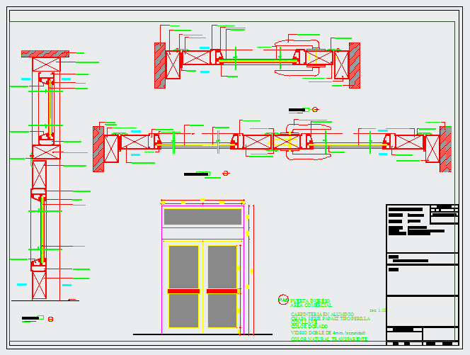 Interior and Exterior door window detail drawing