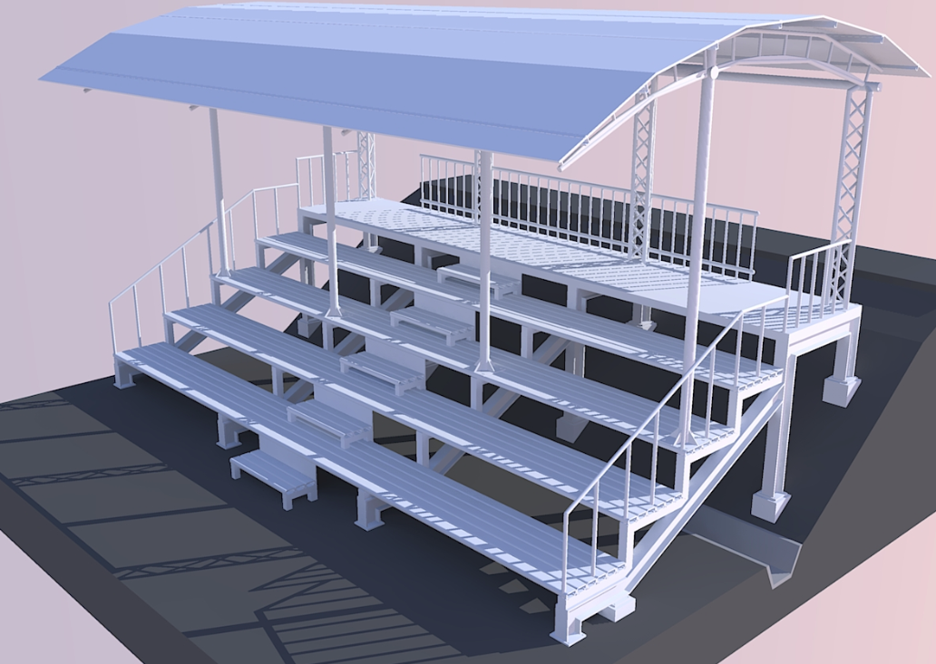 3D Stadium Design CAD Drawing for Modern Sports Architecture Projects