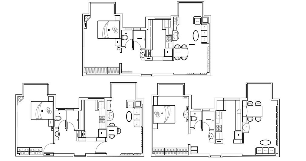 1 BHK Modern Bungalow Design Furniture Layout Plan