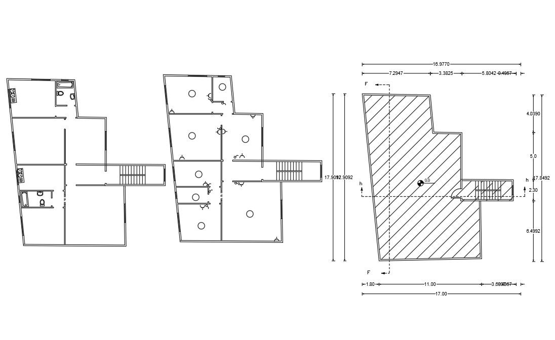 1 BHK Typical Layout Plan AutoCAD Drawing