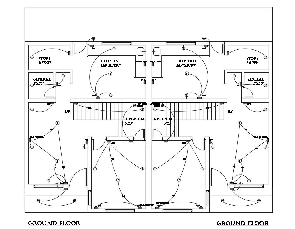 1 Bedroom House Plan With False Ceiling Electrical Layout AutoCAD File