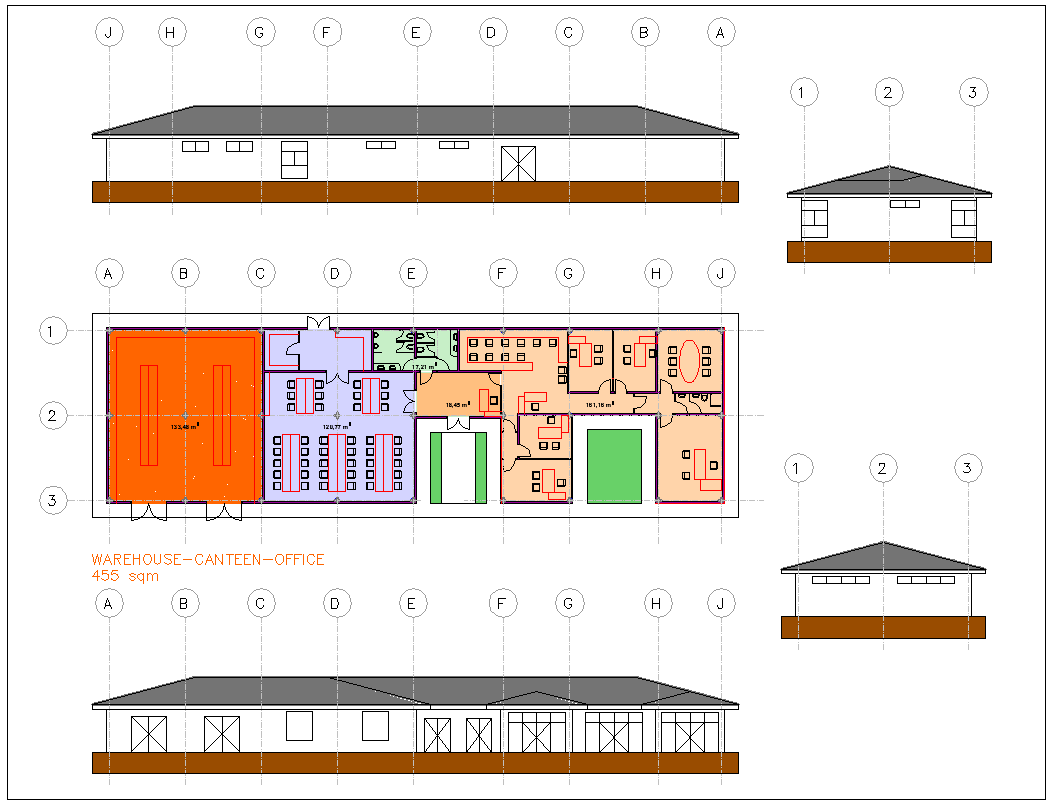 1 Level office Building plan drawing