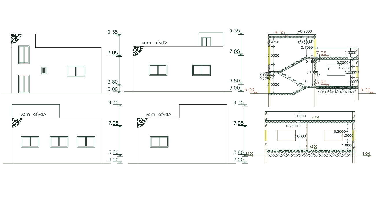 1000 Sq Ft House Building Design DWG File