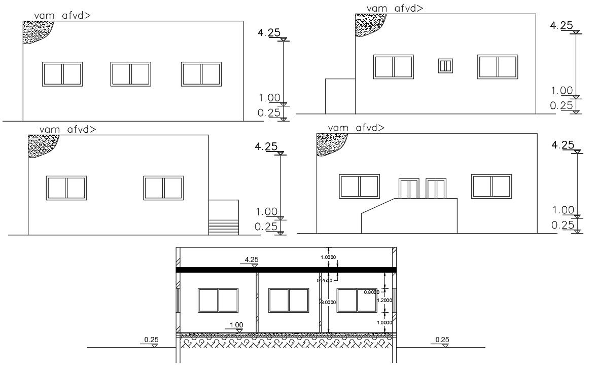 1000 Square Feet House Building Design DWG File